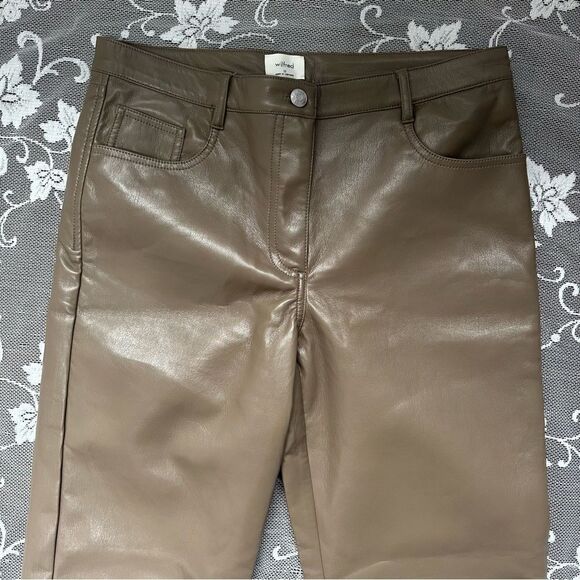 Aritzia Wilfred Melina Straight Leg Vegan Leather Pant Sz 10 - Picture 7 of 14